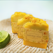 Load image into Gallery viewer, Handmade Cucumber & Calendula Vegan Soap (3 Soaps)